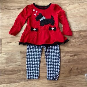 Scotty dog Christmas time shirt and pants